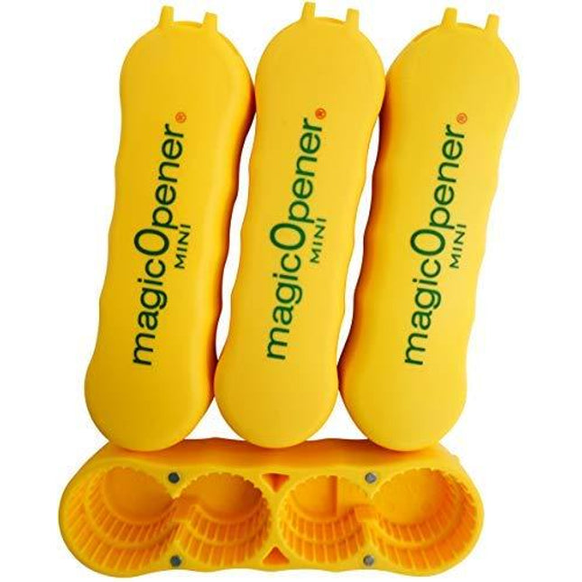magic Opener MINI | 3-PACK Special | Soda / Water & Juice Bottle Openers | Twist off Plastic Bottles ez | Open 8 different cap sizes | Arthritis Help | Elderly Aids | Pull Tab Soup Cans Helper