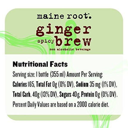 Maine Root Hand Crafted Ginger Brew Soda, 12 fl oz (12 Glass Bottles)