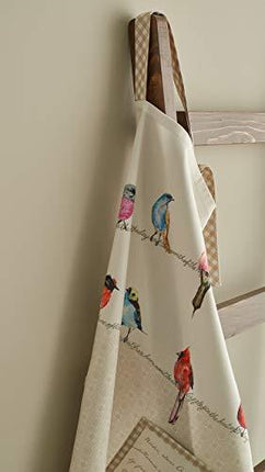 Maison d' Hermine Birdies on Wire 1 Piece 100% Cotton Apron with an Adjustable Neck & Two Side Pockets with Long Ties for Women/Men Chef (27.50"x31.50")