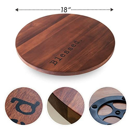 Makuzo Lazy Susan for table - Large Lazy Susan - Kitchen Turntable - Large Lazy Susan - Wooden Lazy Susan - Lazy Susan for Dining Table - Tabletop Lazy Susan Turntable