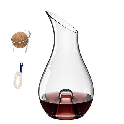 MamaHome | Premium Wine Decanter | 100% Lead-Free Hand Blown Crystal Glass | 1.3Liter | Red Wine Carafe | Clear | Wine Gift | Bonus Cleaning brush