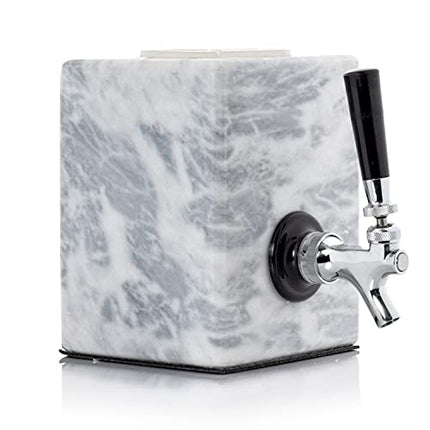 Liquor Dispenser with Stainless Steel Tap, Beverage Dispenser Makes a Great Addition to any Home Bar, Polished Marble
