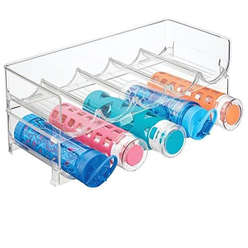 Plastic Water Bottle Organizer, 2 Pack Stackable Bottle Holder Storage Rack  For Cabinet, Kitchen Countertop, Pantry Organization, Fridge, Free-standin