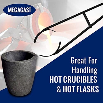 26" MegaCast™ Crucible Flask Tongs for Graphite Refinery Crucibles For Melting Casting Refining Gold, Silver, Copper, Brass