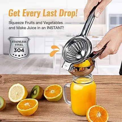 Lemon Squeezer Super High Quality Stainless Steel 304 Hand Press Juicer Manual Citrus for Juicing Lemon ＆ Limes, Vegetables 2.3Inch Middle