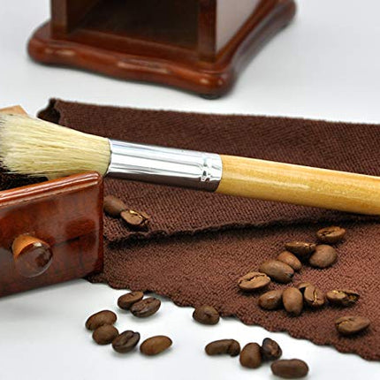 Coffee Grinder Brush Espresso Supply Maker Cleaning Brush, Wood Handle & Natural Bristles Dusting Brush Espresso Accessories for Home Kitchen Barista Tool