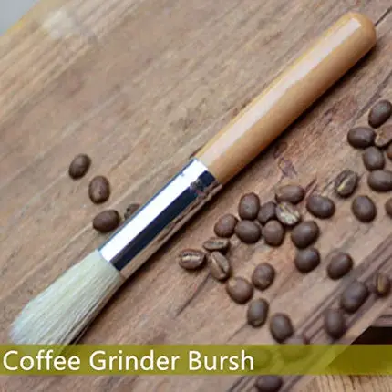 Coffee Grinder Brush Espresso Supply Maker Cleaning Brush, Wood Handle & Natural Bristles Dusting Brush Espresso Accessories for Home Kitchen Barista Tool