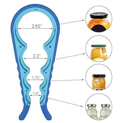 Jar Opener, 5 in 1 Multi Function Can Opener Bottle Opener Kit with Silicone Handle Easy to Use for Children, Elderly and Arthritis Sufferers
