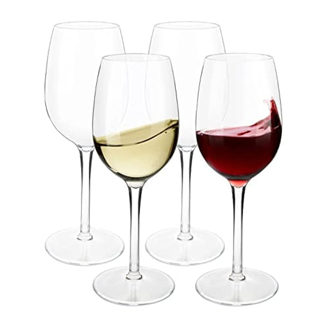 MICHLEY Unbreakable Red Wine Glasses, Tritan Plastic Shatterproof Wine Goblets 12.5 oz, Set of 4