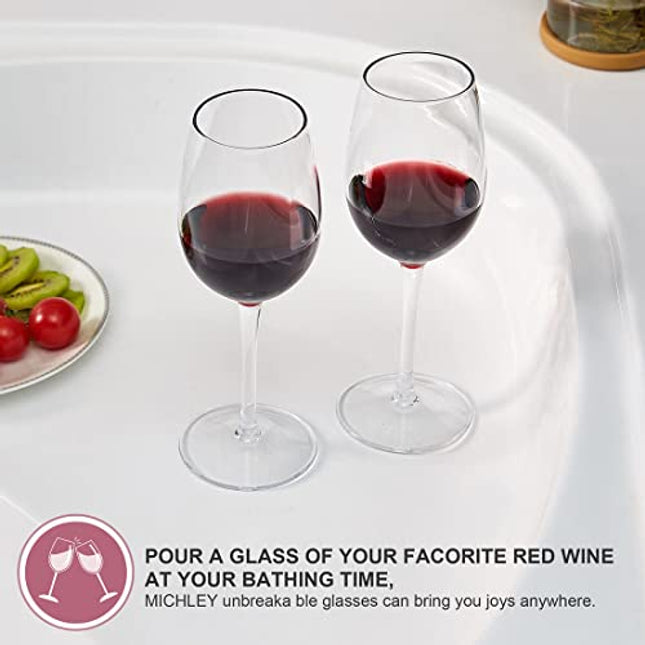 MICHLEY Unbreakable Red Wine Glasses, Tritan Plastic Shatterproof Wine Goblets 12.5 oz, Set of 4