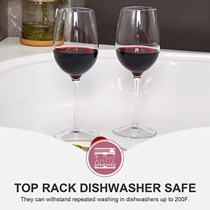 MICHLEY Unbreakable Red Wine Glasses, Tritan Plastic Shatterproof Wine Goblets 12.5 oz, Set of 4