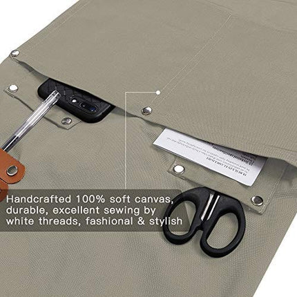 Chef Apron,Cross Back Apron for Men Women with Adjustable Straps and Large Pockets,Canvas,M-XXL (Beige)