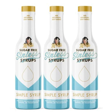 Miss Mary’s Sugar Free Simple Syrup - No Artificial Ingredients, Keto Friendly, Plant Based/Vegan, Diabetic Friendly, Gluten-free, Flavoring for Coffee, Tea, Cocktails, Baking, Sauces, 3 Pack