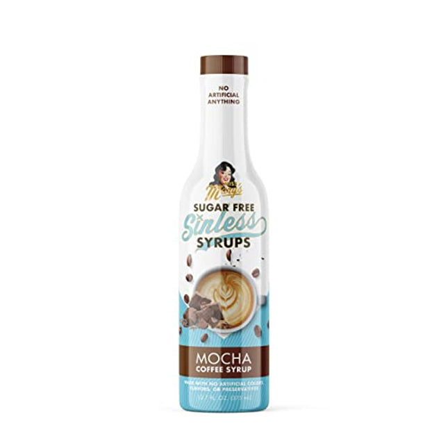 Sugar Free Mocha Sinless Syrup - Sugar Free Coffee Syrup, Hot or Iced Coffee, No Sugar, Keto Friendly, Plant Based, Natural & Organic Ingredients, No Artificial Sweetener, Mocha, 1 Pack