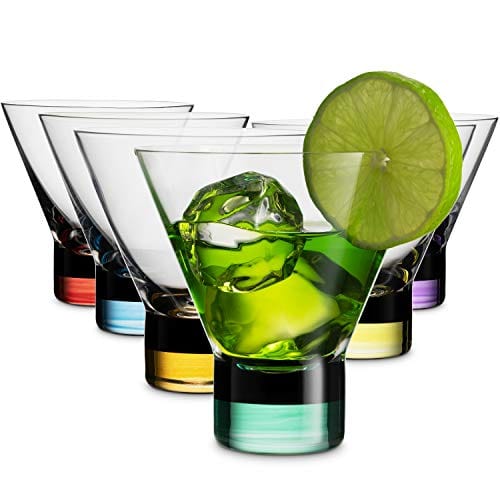 JoyJolt 4-Piece Afina Cocktail Glasses Set Martini Glasses- 8-Ounces