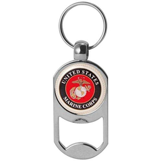 Mitchell Proffitt US Marine Corps Crest Dog Tag Bottle Opener Military Keychain 1-1/8 Inch by 2 Inches