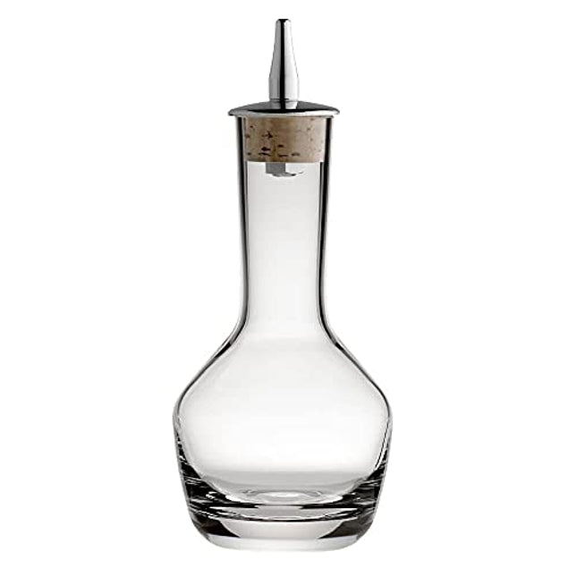 Bitters Bottle - Handblown Cocktail Dasher Glass Bottle with Cork Top, 3-ounces (1)