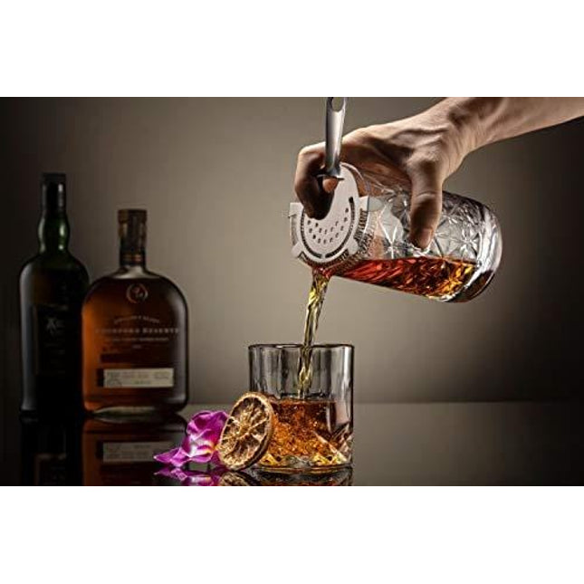 Crystal Cocktail Mixing Glass bartender Beaker // 24oz Cocktail Stirring Glass with Thick Weighted Bottom // Professional Bar Beaker Mixing Glass for an Awesome Mixing Experience