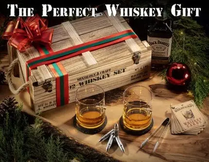 Whiskey Stones Gift Set for Men | Whiskey Glass and Stone Set with Wooden Army Crate, 6 Stainless Steel Whiskey Bullets and 10oz Whiskey Glasses | Whiskey Lovers Gift For Men, Dad, Husband, Boyfriend