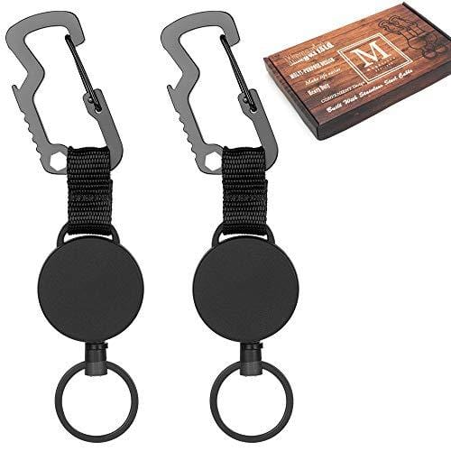 DELSWIN Retractable Keychain Carabiner Key Holders - Heavy Duty