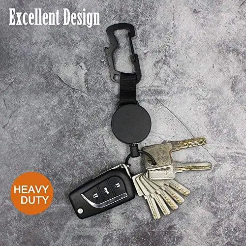 MNGARISTA Metal Heavy-duty Retractable Keychain with Badge Holder