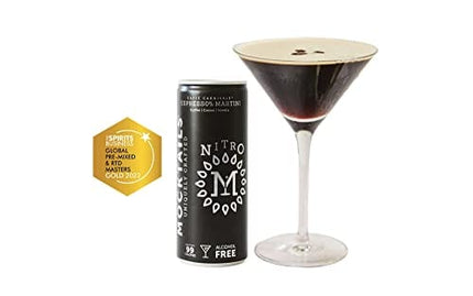 Mocktails Alcohol Free Nitro Variety 12 Pack | Mixed Case of Espresso Martini, Sangria, Moscow Mule, Cosmopolitan, Margarita | Nitrogen Charged | Premium Zero Proof Craft Cocktail | 200ml/6.8oz Cans