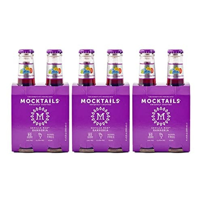 Mocktails Uniquely Crafted Alcohol Free Sevilla Red Sansgria | Non-Alcoholic, Low Calorie, Vegan, Alcohol Alternative Drink | 6.8 Fluid Ounce Pack of 12