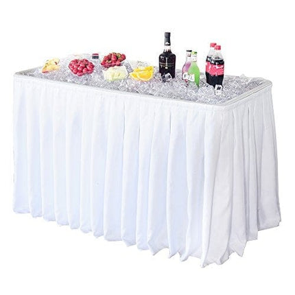 Modern Home 4' Portable Folding Party Ice Bin Table with Skirt - White