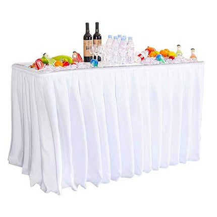 Modern Home 5' Portable Folding Party Ice Bin Table with Skirt - White