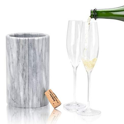 Modern Innovations Wine Chiller Elegant Grey Marble Wine Bottle Cooler Keeps Wine and Champagne Cold with Multipurpose Use as Kitchen Utensil Holder and Flower Vase (Grey)