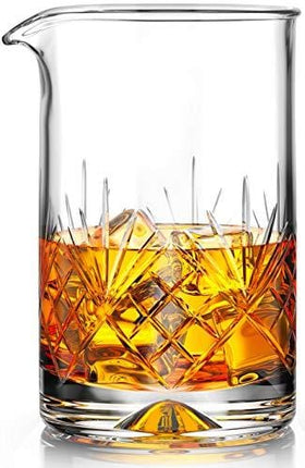 MOFADO Crystal Cocktail Mixing Glass - 24oz 710ml - Thick Weighted Bottom - Premium Seamless Design - Professional Quality