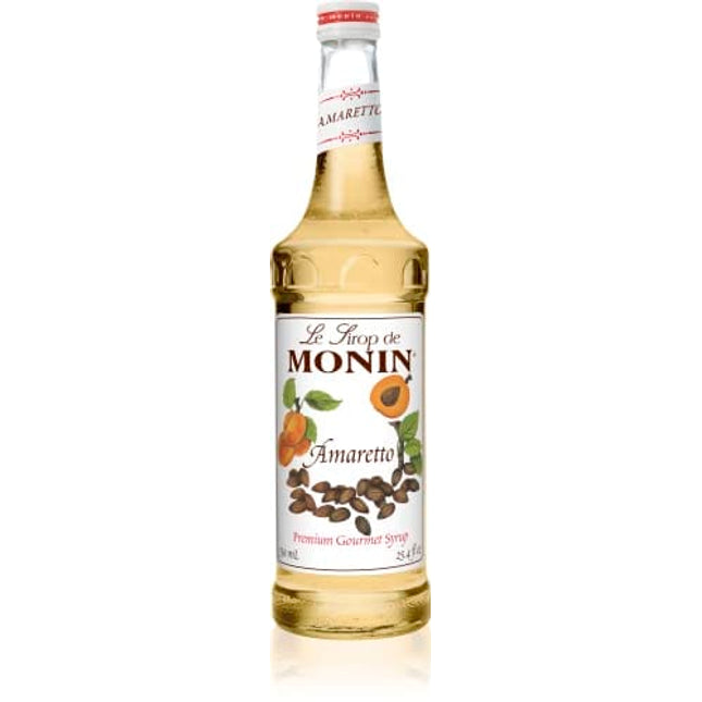 Monin - Amaretto Syrup, Almond-Caramel Cookie Taste, Natural Flavors, Great for Coffees, Lattes, Cocktails, and Mocktails, Non-GMO, Gluten-Free (750 ml)