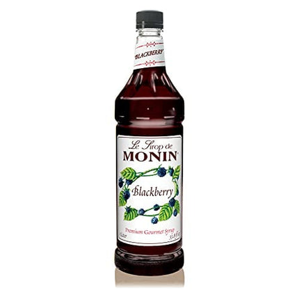 Monin - Blackberry Syrup, Delicious Berry Flavored Syrup, Cocktail Syrup, Authentic Flavor Drink Mix, Simple Syrup for Iced Tea, Lemonade, Cocktails, & More, Clean Label, Gluten-Free (1 Liter)