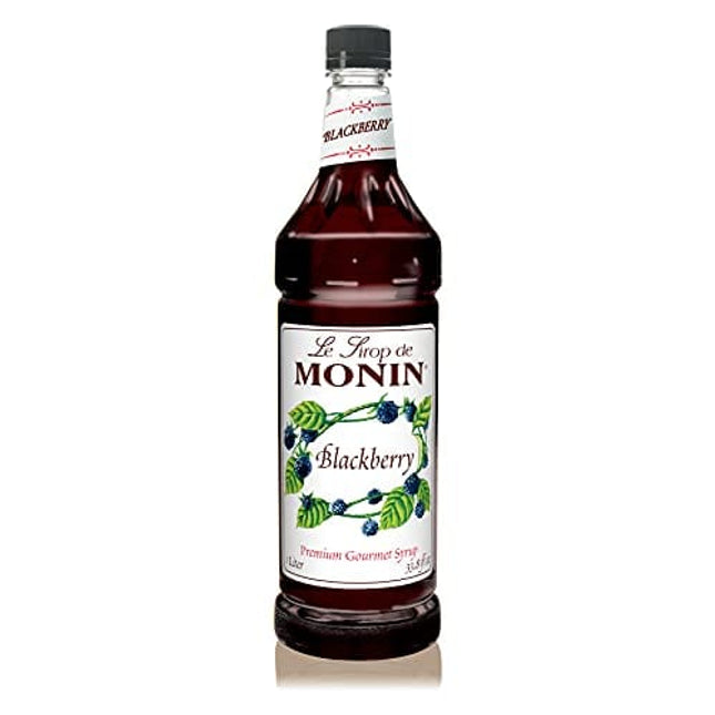 Monin - Blackberry Syrup, Delicious Berry Flavored Syrup, Cocktail Syrup, Authentic Flavor Drink Mix, Simple Syrup for Iced Tea, Lemonade, Cocktails, & More, Clean Label, Gluten-Free (1 Liter)