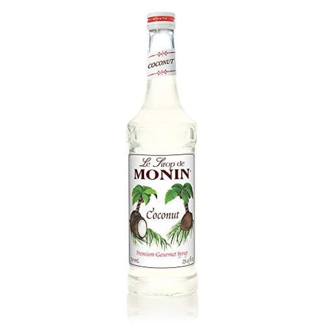 Monin - Coconut Syrup, Creamy Tropical Flavored Syrup, Coffee Syrup, Natural Flavor Drink Mix, Simple Syrup for Coffee, Lemonade, Cocktails, & More, Gluten-Free, Non-GMO, Clean Label (750 ml)