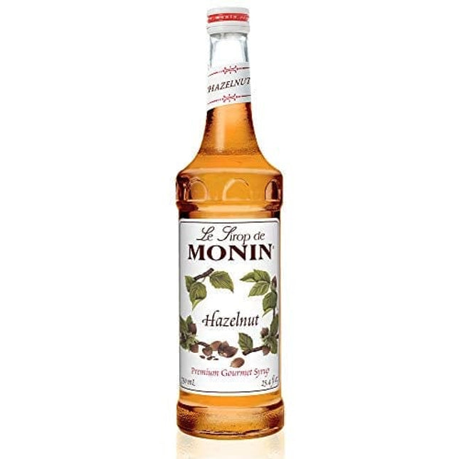 Monin - Hazelnut Syrup, Nutty Taste of Caramelized Hazelnut, Natural Flavors, Great for Mochas, Lattes, Smoothies, Shakes, and Cocktails, Non-GMO, Gluten-Free (750 ml)