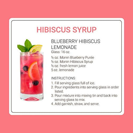 Monin - Hibiscus Syrup, Unique Floral Flavor, Great for Cocktails, Teas, & Lemonades, Gluten-Free, Non-GMO (1 Liter)