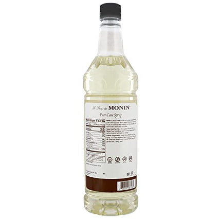 Monin - Pure Cane Syrup, Pure and Sweet, Great for Coffee, Tea, and Specialty Cocktails, Gluten-Free, Non-GMO (1 Liter, 4-Pack)