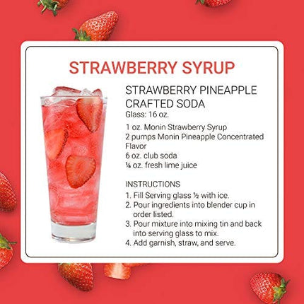 Monin - Strawberry Syrup, Mild and Sweet, Great for Cocktails and Teas, Gluten-Free, Non-GMO (1 Liter)