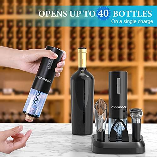Electric Wine Opener Set Automatic Wine Bottle Opener Led Light Reusable  Corkscrew Gift Set With Foil Cutter, Vacuum Stoppers, 4-in-1 Aerator And  Pour