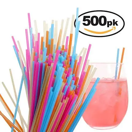 Mr. Kitchen's Bulk Colorful Neon Drink Stirrers, Coffee Stirrers (500-Pack); Each Drink Stirrer Is 5.25"; (500) Coffee Stir Straws, Stirring Straws, Cocktail Straws