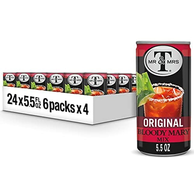 Mr & Mrs T Original Bloody Mary Mix, 5.5 fl oz cans (Pack of 24)