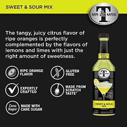 Mr & Mrs T Sweet & Sour Mix, 1.75 L bottles (Pack of 6)