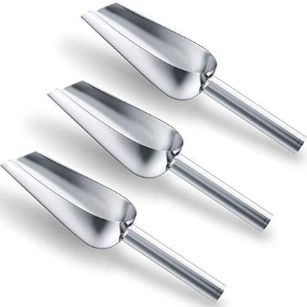 3 Packs 6 Ounce Stainless Steel Ice Scoop Metal Food Scoop Small Size for Kitchen Shop Popcorn Candy Coffee Beans