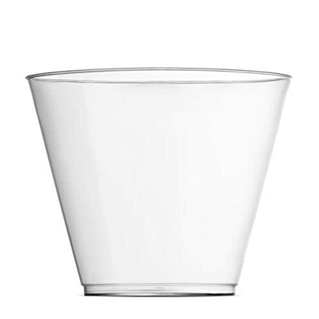 200 Clear Plastic Cups 9 Oz Old Fashioned Tumblers Fancy Disposable Wedding Party Cups Recyclable and BPA-Free