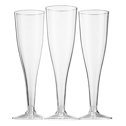 50 Plastic Champagne Flutes 5 Oz Clear Plastic Toasting Glasses Disposable Wedding Party Cocktail Cups