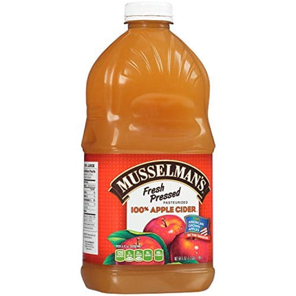 Musselman's Fresh Pressed Apple Cider - healthy, low calorie, gluten free, low sodium, kosher, fat-free, no cholesterol, no high fructuse corn syrup, from 100% fresh American Grown Apples. (64oz x 8)