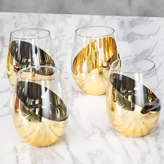 MyGift 8 Ounce Modern Matte Black and Metallic Gold Tone Plated Martini  Glasses, Drinking Glass for a Cocktail Party, Wedding, or Anniversary  Dinner