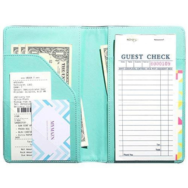 Mymazn (2 Pack Multi-Color) Server Book Waitress Waiter Book Server Wallet Restaurant Waitstaff Organizer, Guest Check Book Holder Fit Waist Apron