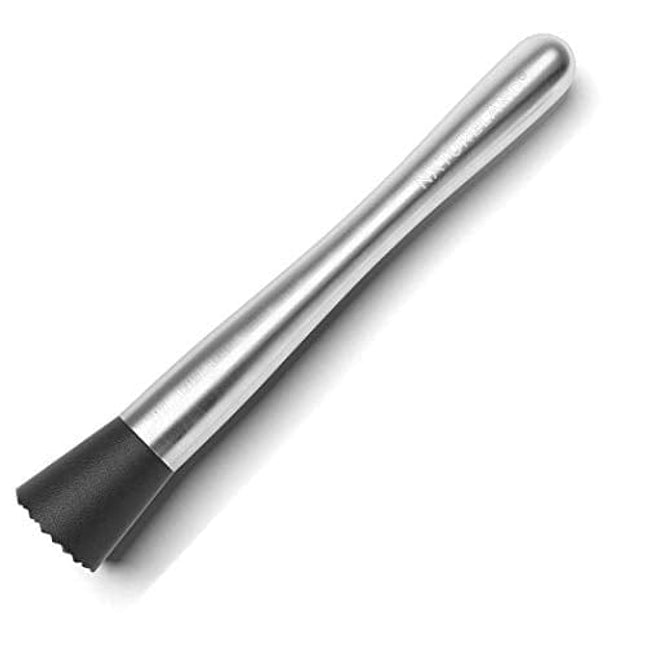 NATURELAND Stainless Steel Cocktail Muddler and Mixing Spoon Home Bar Tool Set - Create Delicious Mojitos and Other Fruit Based Drinks (8" Muddler)